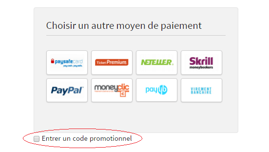 Cocher la case "Entrer un code promotionnel"