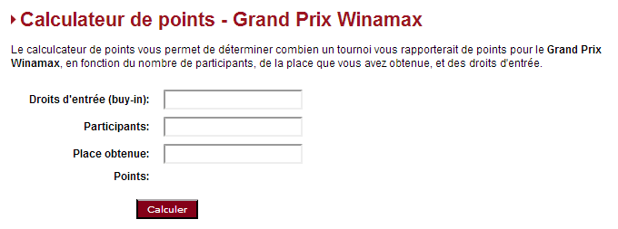 Calculateur de points Winamax