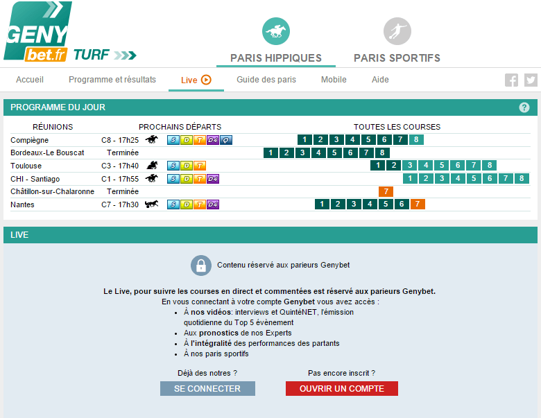 Genybet et Geny Course en Live : suivre les courses hippiques en direct