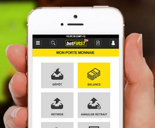 caisse betfirst sur mobile