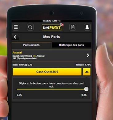 cash out sur mobile betfirst