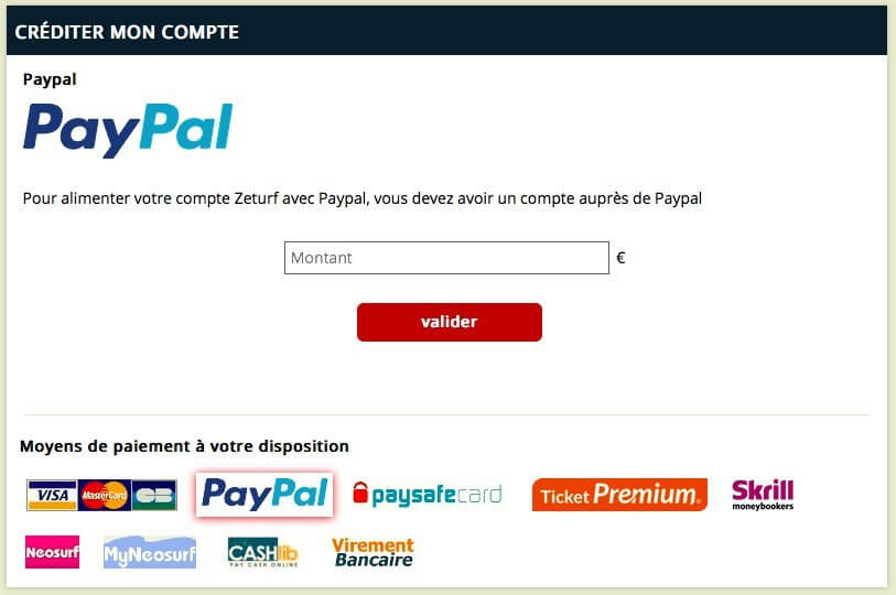 Faire un paiement sur le site ZEbet