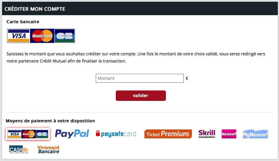 Comment créditer son compte sur ZEbet