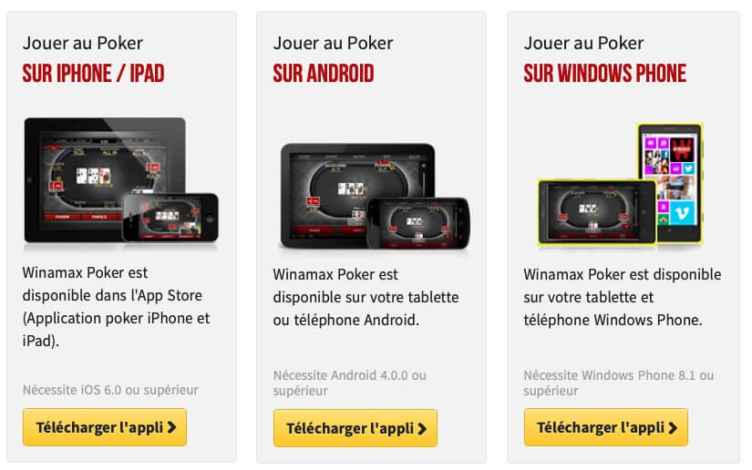 Winamax poker mobile