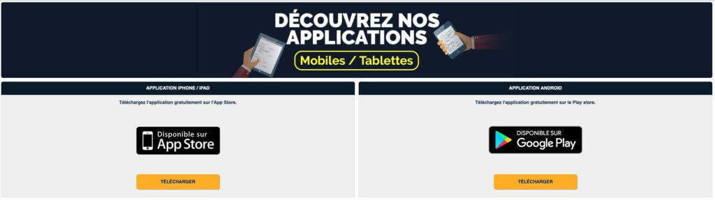 Application NEtBet pour iOS et Android