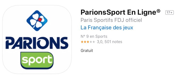 Mobile app de ParionsSport