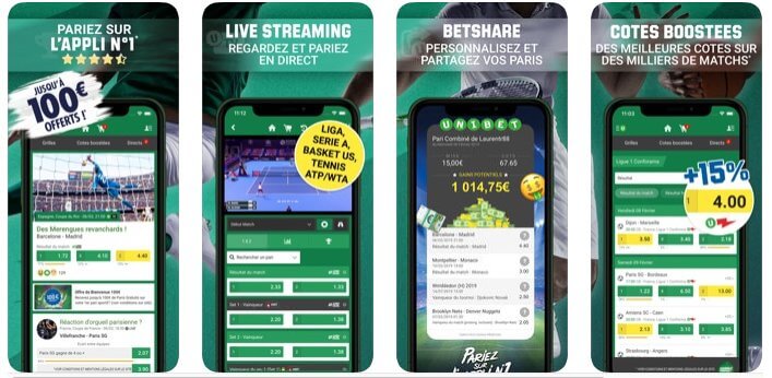 Appli mobile d'Unibet