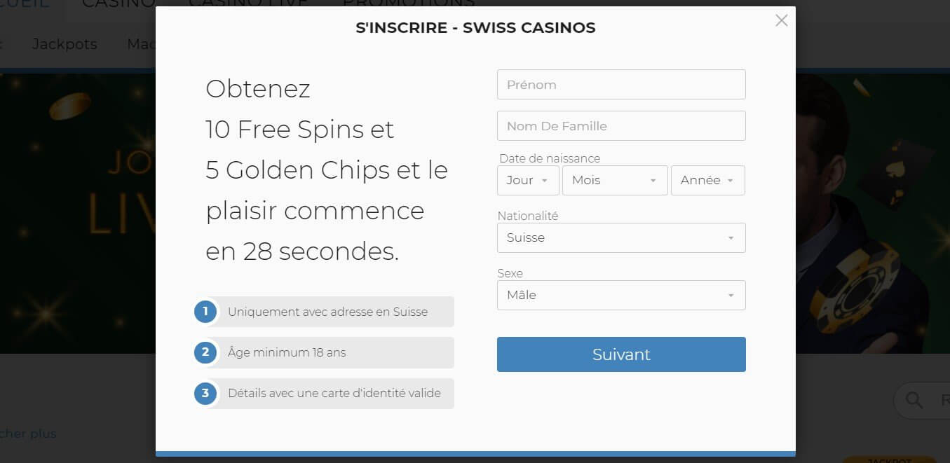 Code promo SwissCasinos