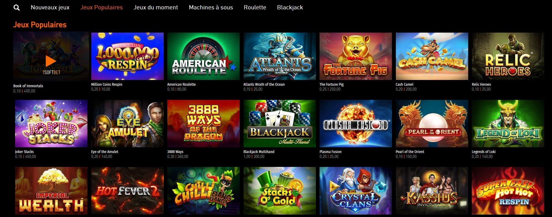 Offre de jeux Casino777 Avis sur Casino777