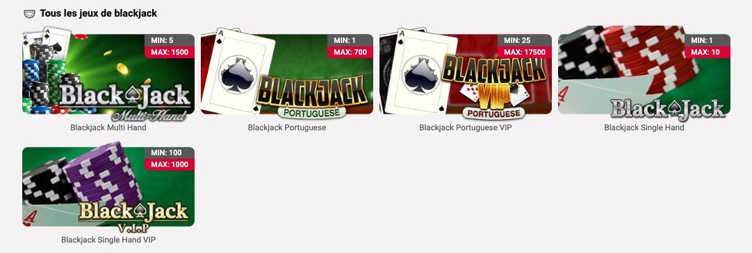 Catalogue de jeu jackpots.ch