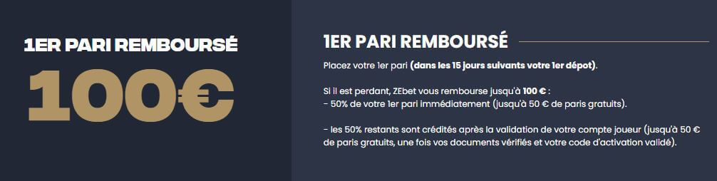 premier pari zebet code promo zebet