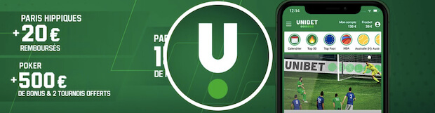 Bonus Unibet à l'inscription