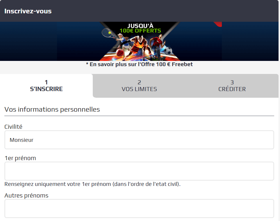 formulaire inscription netbet