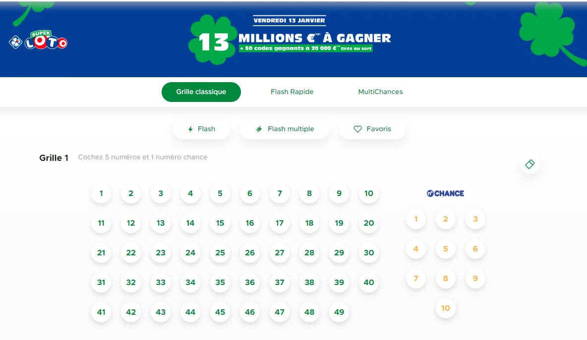 Code Super Loto 14 Janvier 2023 Code promo FDJ : 10€ de e-crédits en octobre 2023