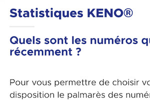 Probabilités Keno