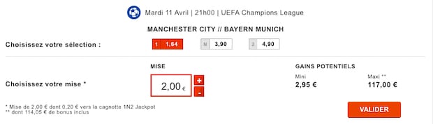 1N2 Jackpot PMU Manchester-Bayern