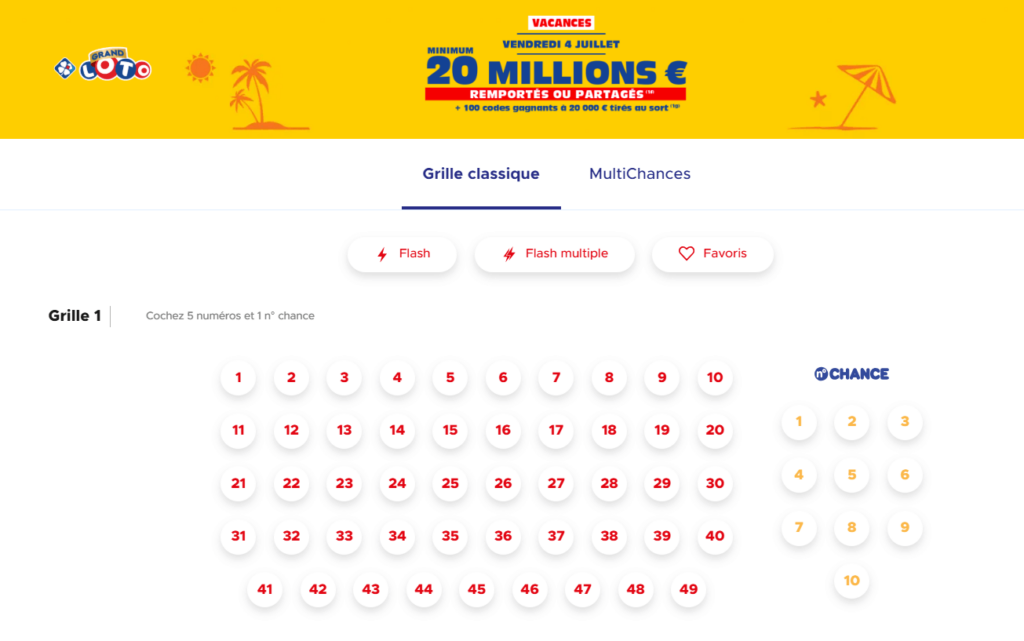 grille loto vacances