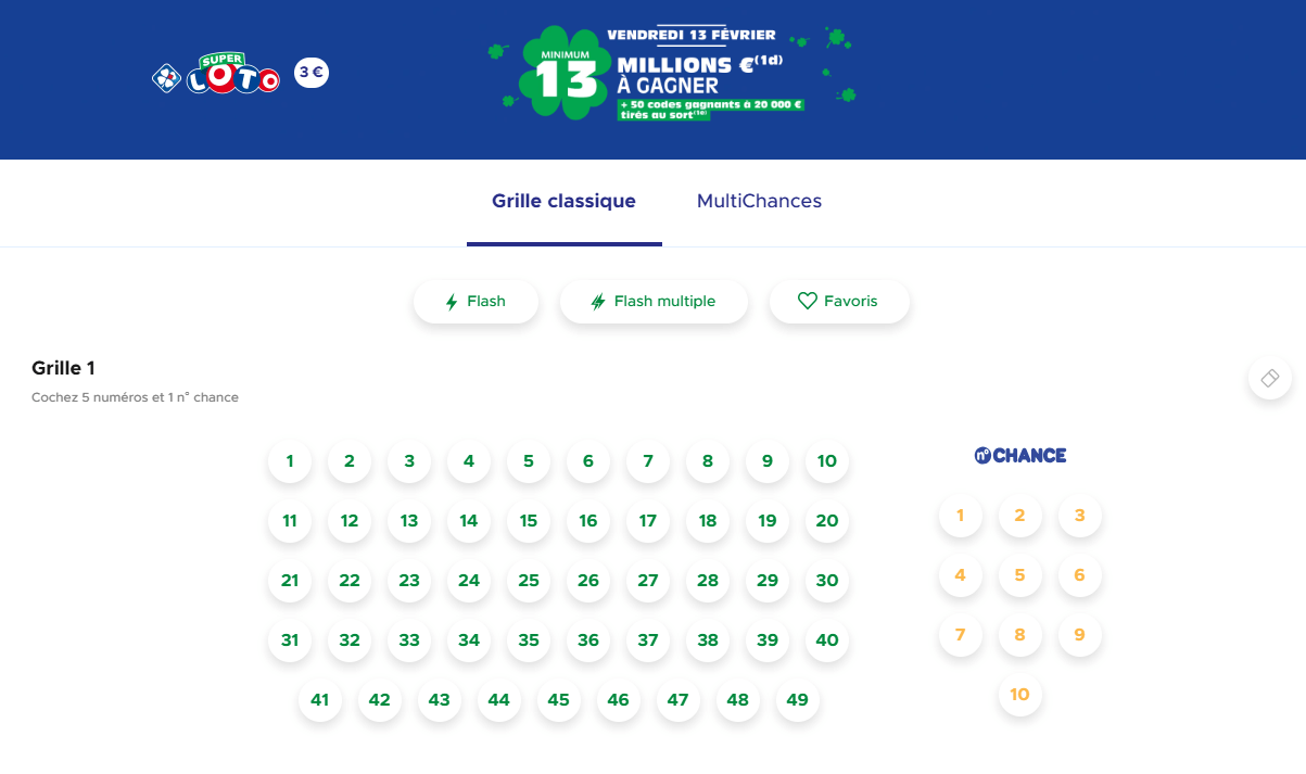 Super Loto® du vendredi 13 février 2026 : comment jouer en ligne ?